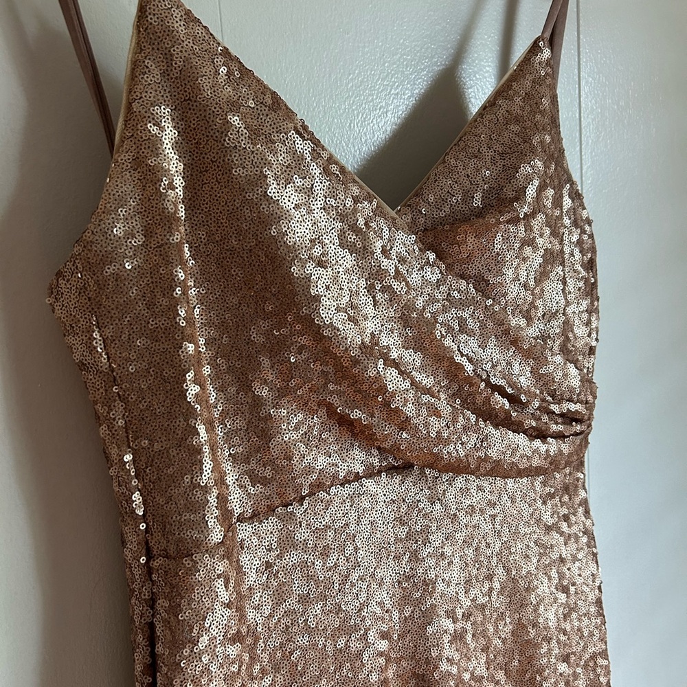Revelry Sequin Maxi Dress in Rose Gold